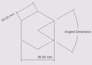 Результат простановки размеров на шестиугольном объекте