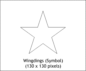 звезда размером 130 x 130 пикселов