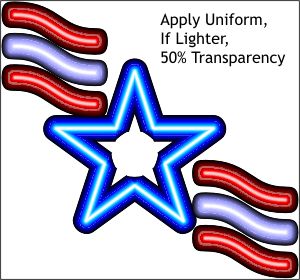 Apply an Interactive Transparency, Uniform, amount 50%