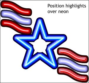 Position highlights over neon
